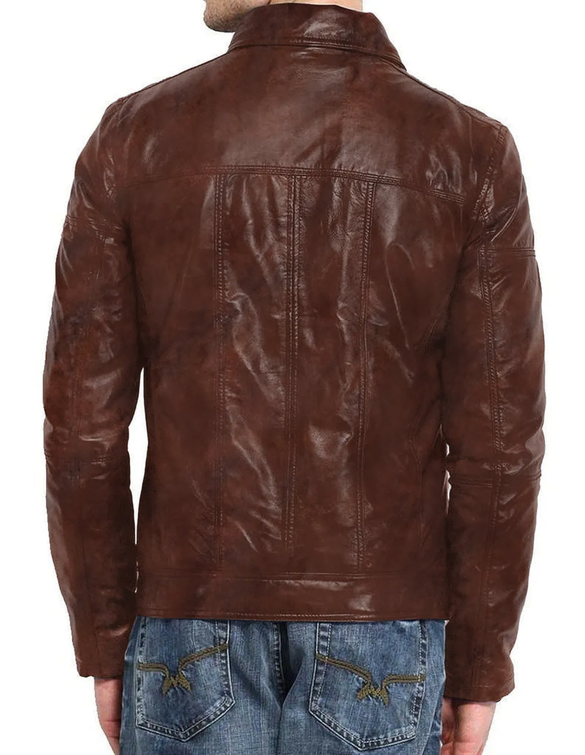 Leather Jackets Hub Mens Genuine Lambskin Leather Jacket (Black, Regal Jacket) - 1501205