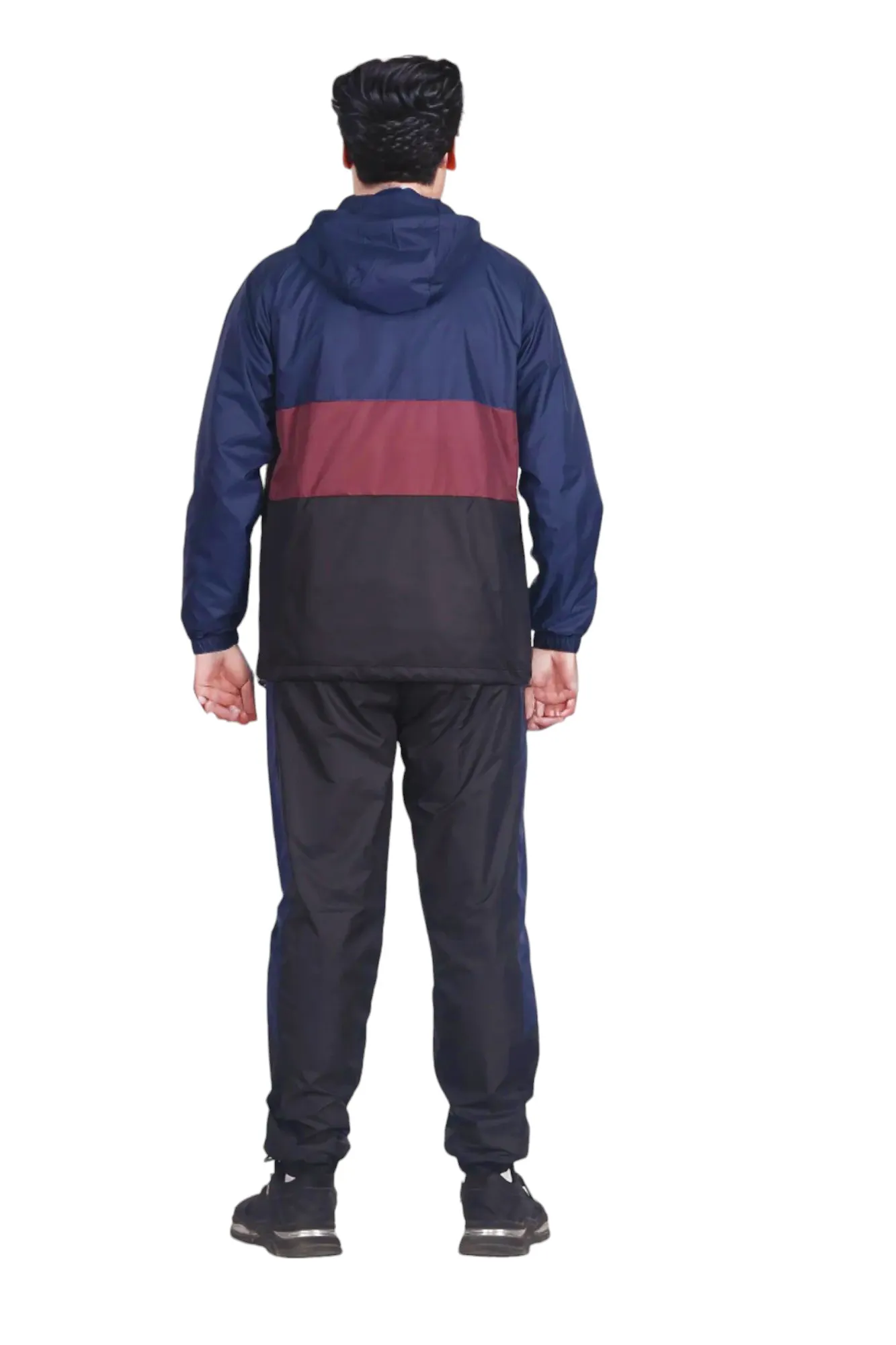 Men’s 2-Piece Quarter Zip Pullover Windbreaker Tracksuit Jogger Sports Mesh lined Outfit