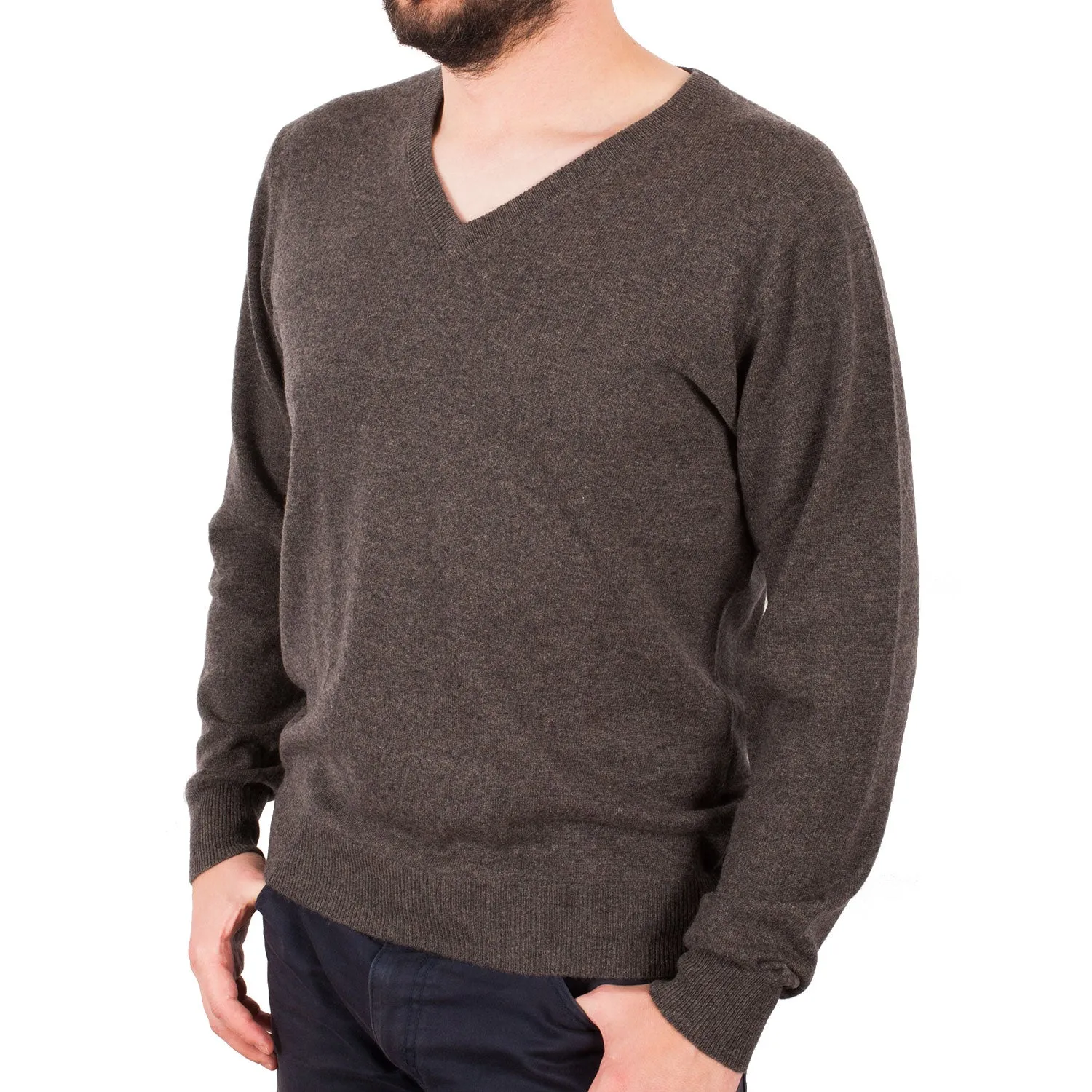 Men's Dunedin Cashmere 100% Cashmere V  Ptarmigan