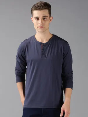 MEN'S NAVY SOLID SLIM FIT T.SHIRT