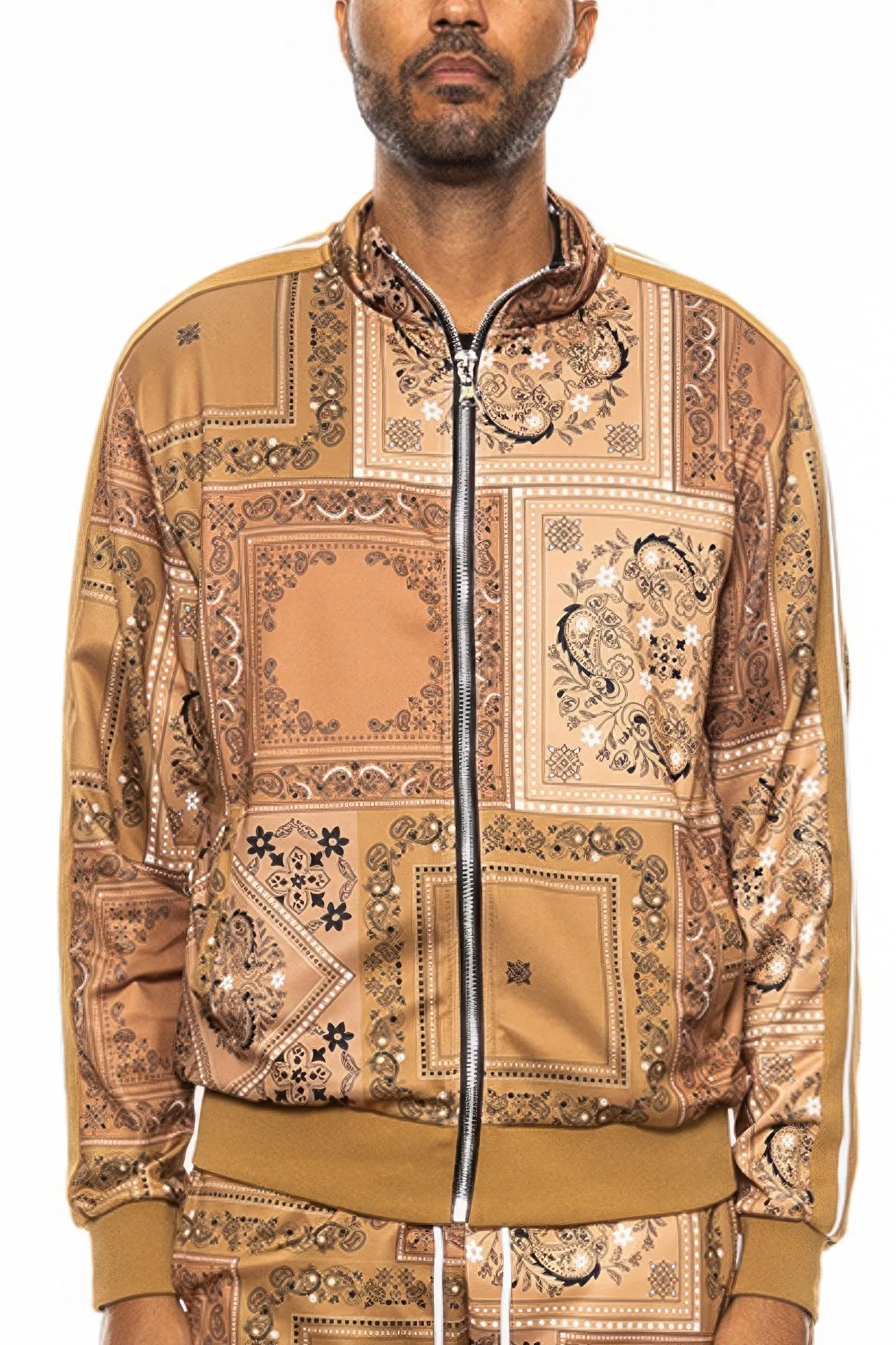 Mens Paisley Bandana Track Jacket