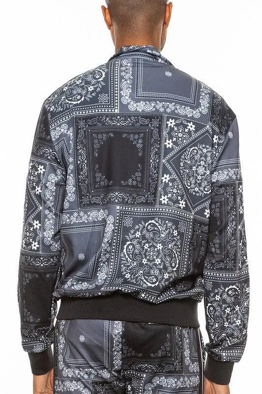 Mens Paisley Bandana Track Jacket