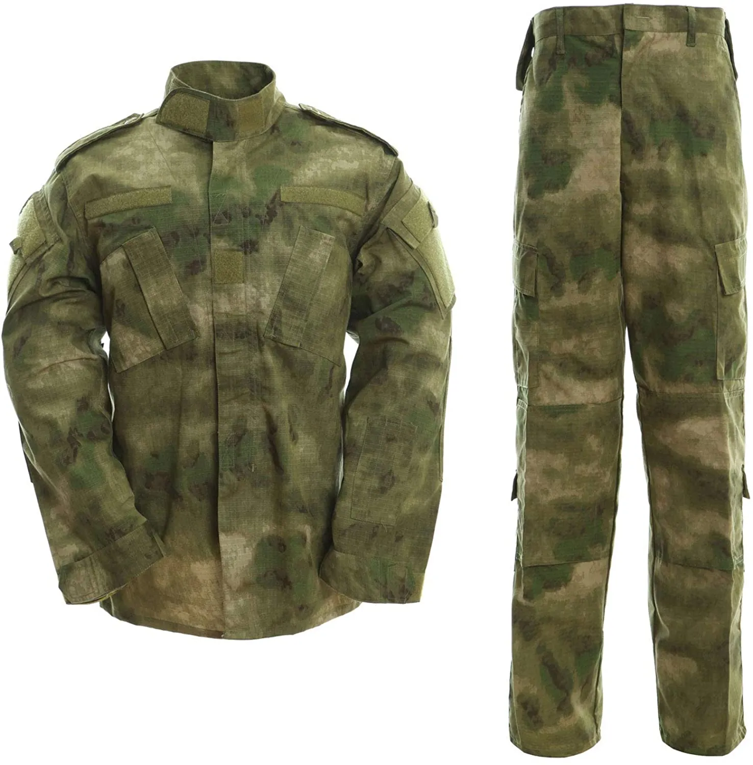 Men's Tactical Jacket and Pants Military Camo Uniform 2PC Set