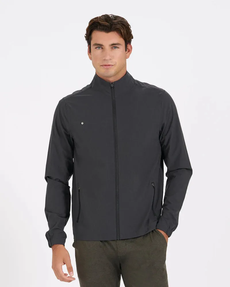 Men's Venture Track Jacket - Black Linen Texture