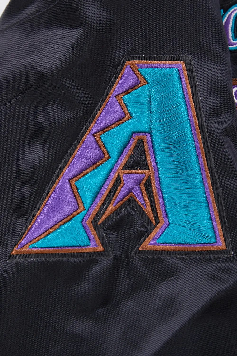 MLB ARIZONA DIAMONDBACKS RETRO CLASSIC MEN'S RIB SATIN JACKET (BLACK)