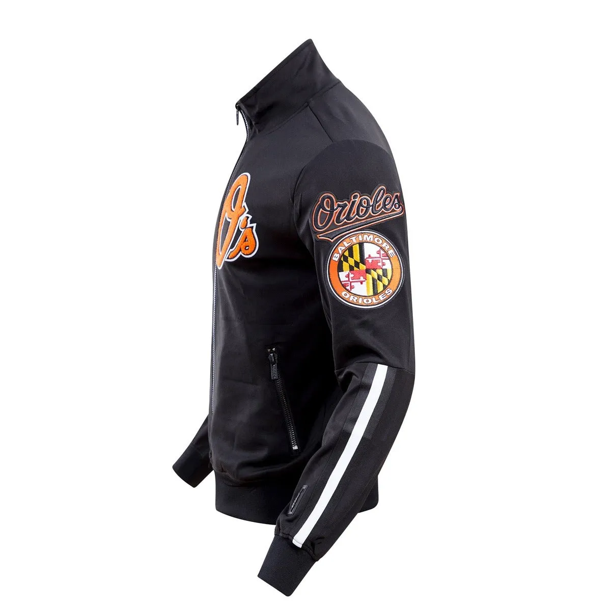 MLB BALTIMORE ORIOLES CLASSIC MEN'S TRACK JACKET (BLACK)