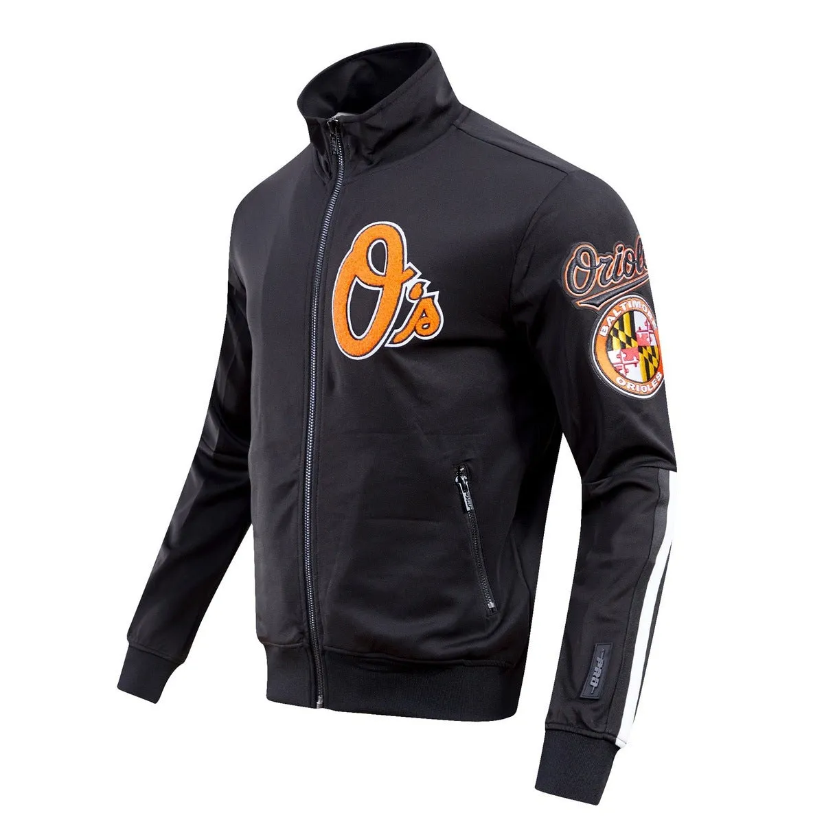 MLB BALTIMORE ORIOLES CLASSIC MEN'S TRACK JACKET (BLACK)