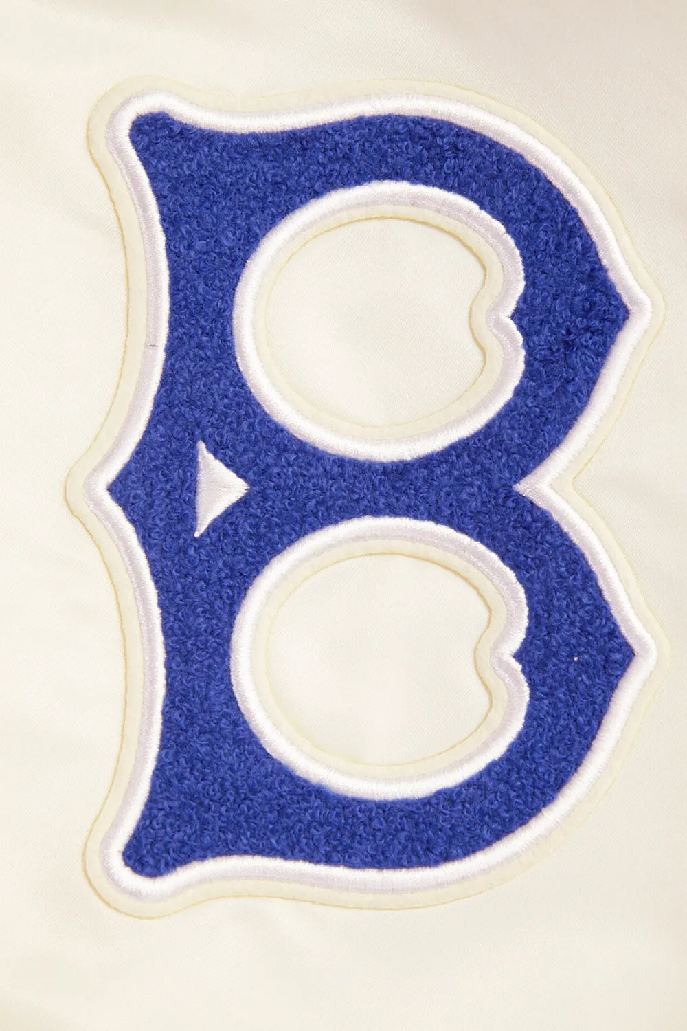 MLB BROOKLYN DODGERS RETRO CLASSIC MEN'S RIB SATIN JACKET (EGGSHELL/ ROYAL BLUE)