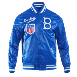 MLB BROOKLYN DODGERS RETRO CLASSIC MEN'S RIB SATIN JACKET (ROYAL BLUE)