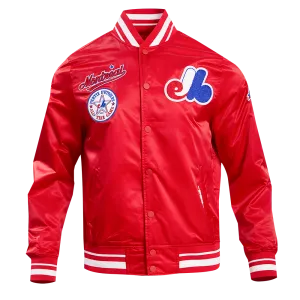 MLB MONTREAL EXPOS RETRO CLASSIC MEN'S RIB SATIN JACKET (RED)