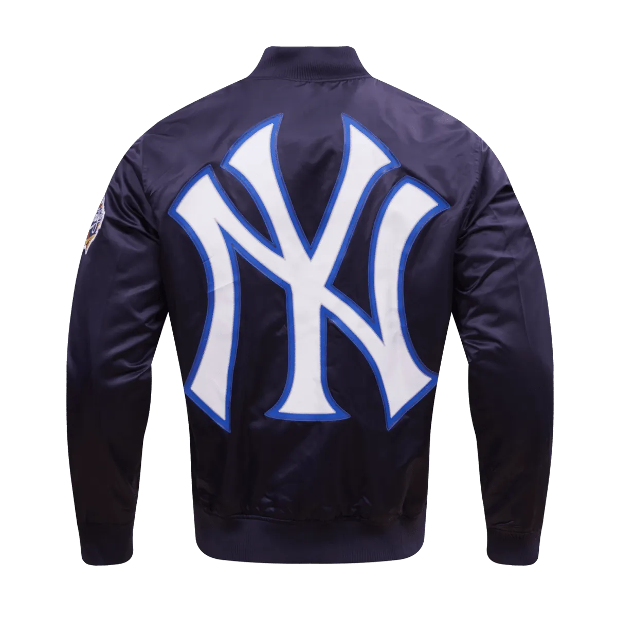 MLB NEW YORK YANKEES BIG LOGO MEN'S SATIN JACKET (MIDNIGHT NAVY)