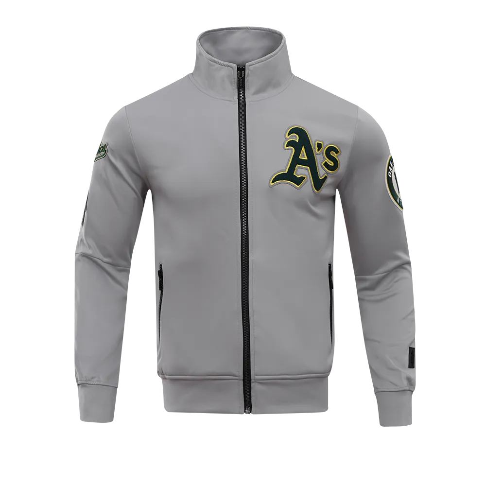 MLB OAKLAND ATHLETICS CLASSIC MEN'S DK TRACK JACKET (GRAY)