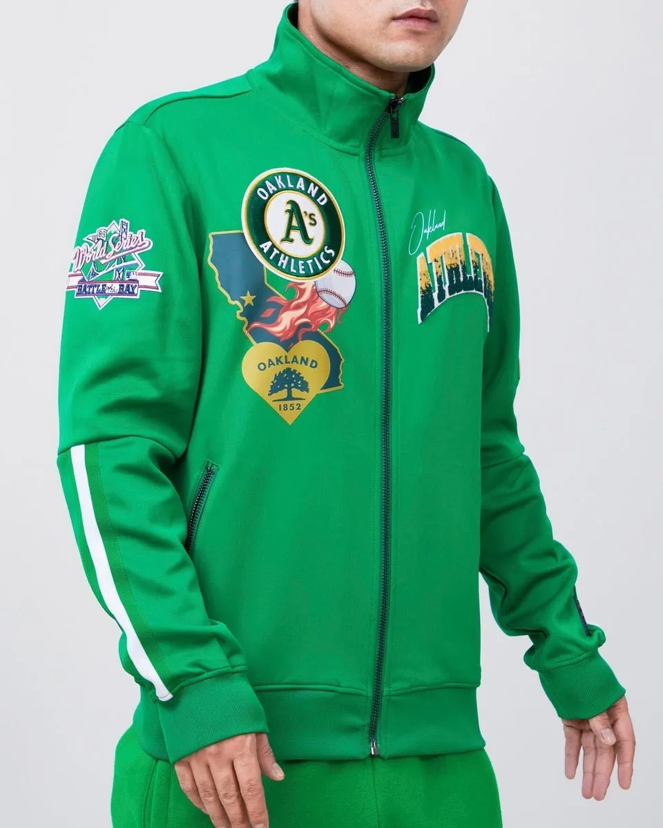 MLB OAKLAND ATHLETICS HOMETOWN MEN'S TRACK JACKET (KELLY GREEN)