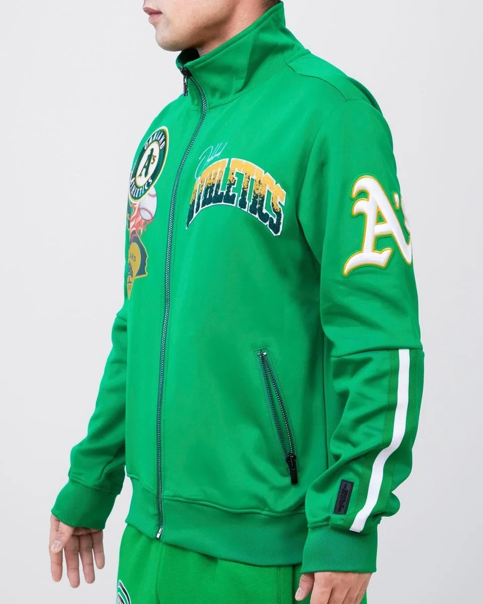 MLB OAKLAND ATHLETICS HOMETOWN MEN'S TRACK JACKET (KELLY GREEN)