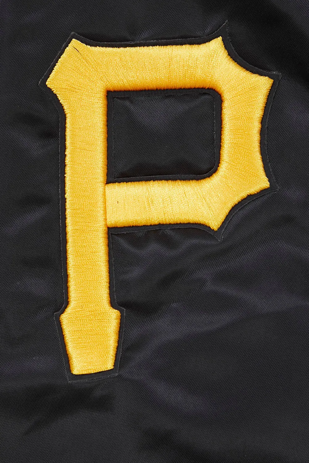 MLB PITTSBURGH PIRATES RETRO CLASSIC MEN'S RIB SATIN JACKET (BLACK/YELLOW)