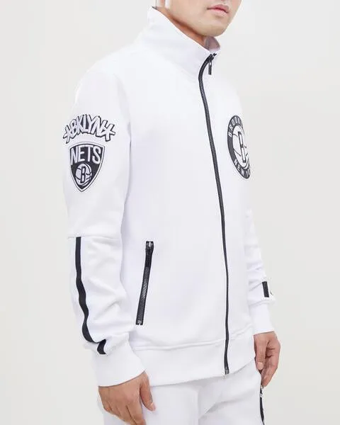 NBA BROOKLYN NETS CLASSIC MEN'S TRACK JACKET (WHITE)