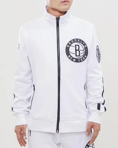 NBA BROOKLYN NETS CLASSIC MEN'S TRACK JACKET (WHITE)