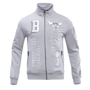 NBA CHICAGO BULLS POLY CTTN KNIT MEN'S TRACK JACKET (GRAY)