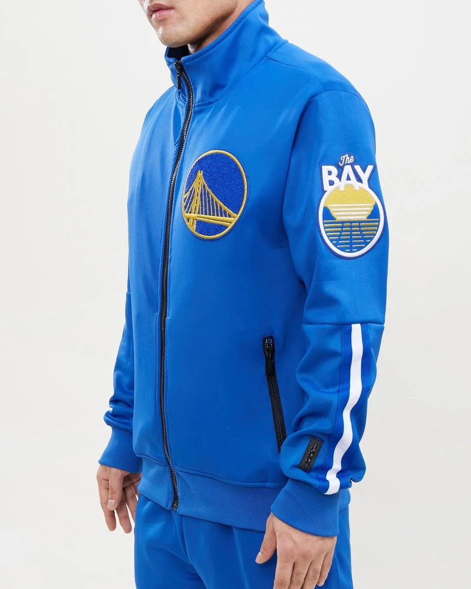 NBA GOLDEN STATE WARRIORS CLASSIC MEN'S TRACK JACKET (ROYAL BLUE)