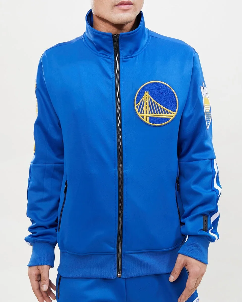 NBA GOLDEN STATE WARRIORS CLASSIC MEN'S TRACK JACKET (ROYAL BLUE)