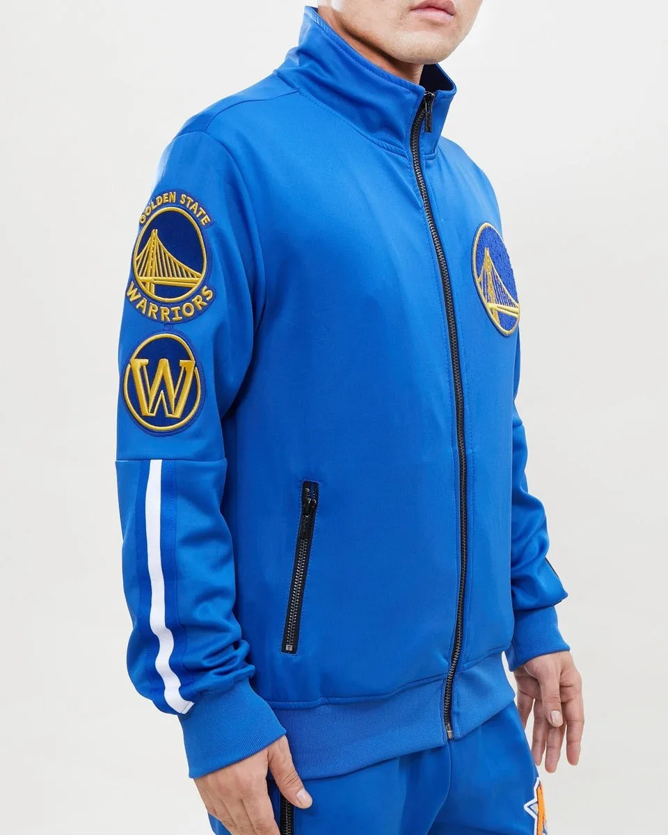 NBA GOLDEN STATE WARRIORS CLASSIC MEN'S TRACK JACKET (ROYAL BLUE)