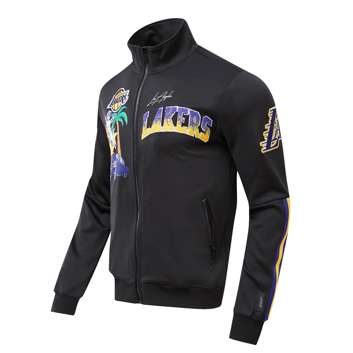 NBA LOS ANGELES LAKERS GRADIENT LOGO MEN'S TRACK JACKET (BLACK/PURPLE)