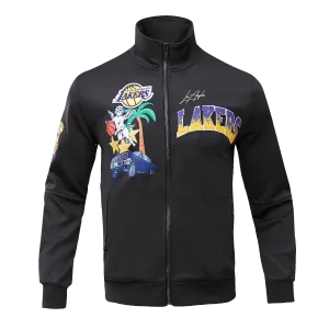 NBA LOS ANGELES LAKERS GRADIENT LOGO MEN'S TRACK JACKET (BLACK/PURPLE)