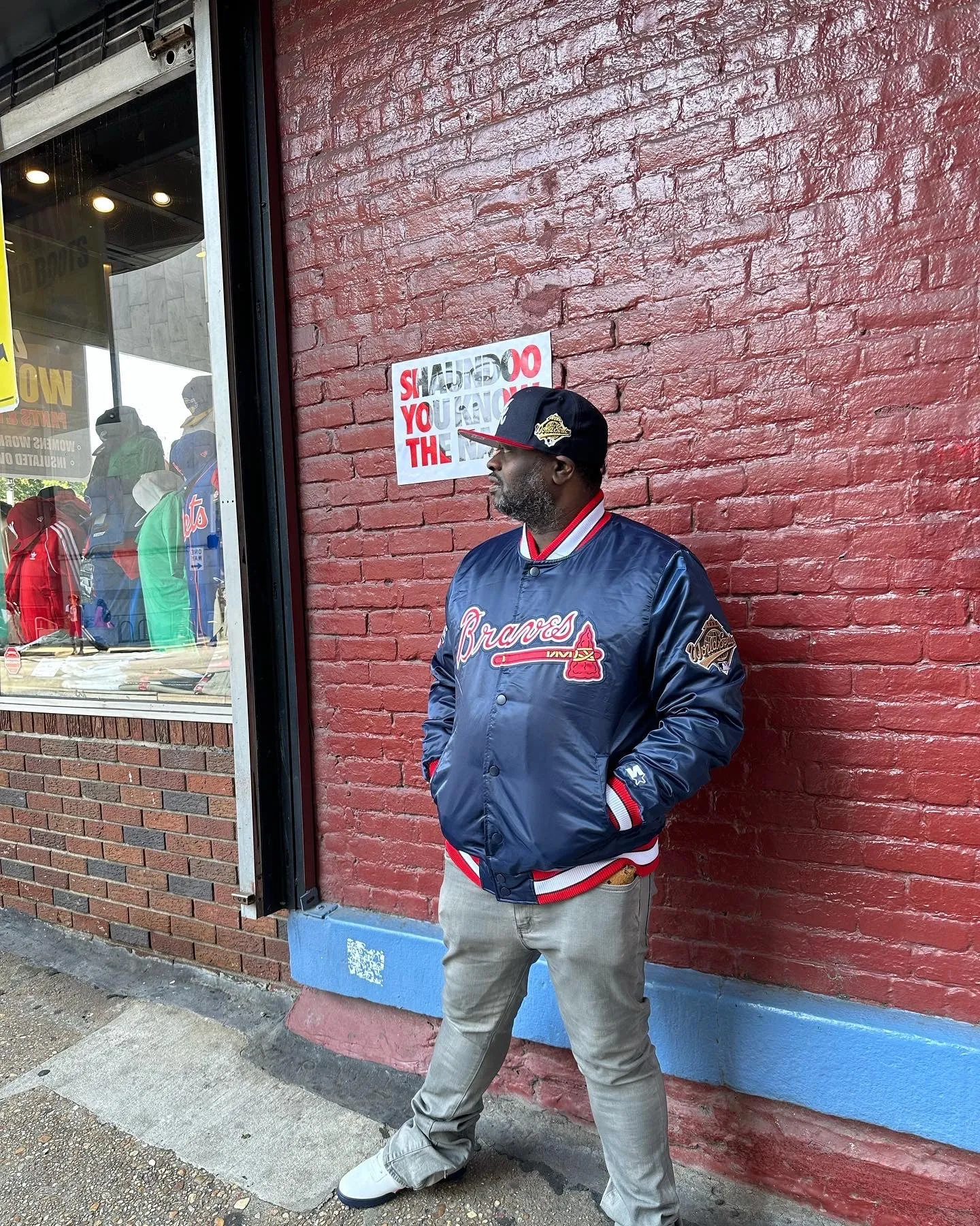 NEW Atlanta Braves Championship Starter Jacket NAVY