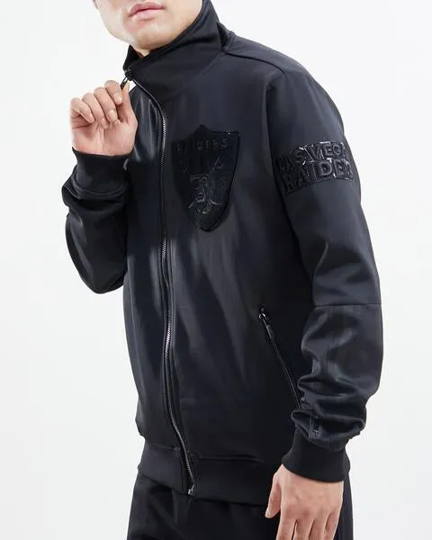 NFL LAS VEGAS RAIDERS TRIPLE BLACK MEN'S TRACK JACKET (BLACK)