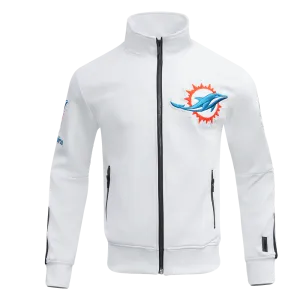 NFL MIAMI DOLPHINS CLASSIC MEN'S DK TRACK JACKET (WHITE/BLACK)