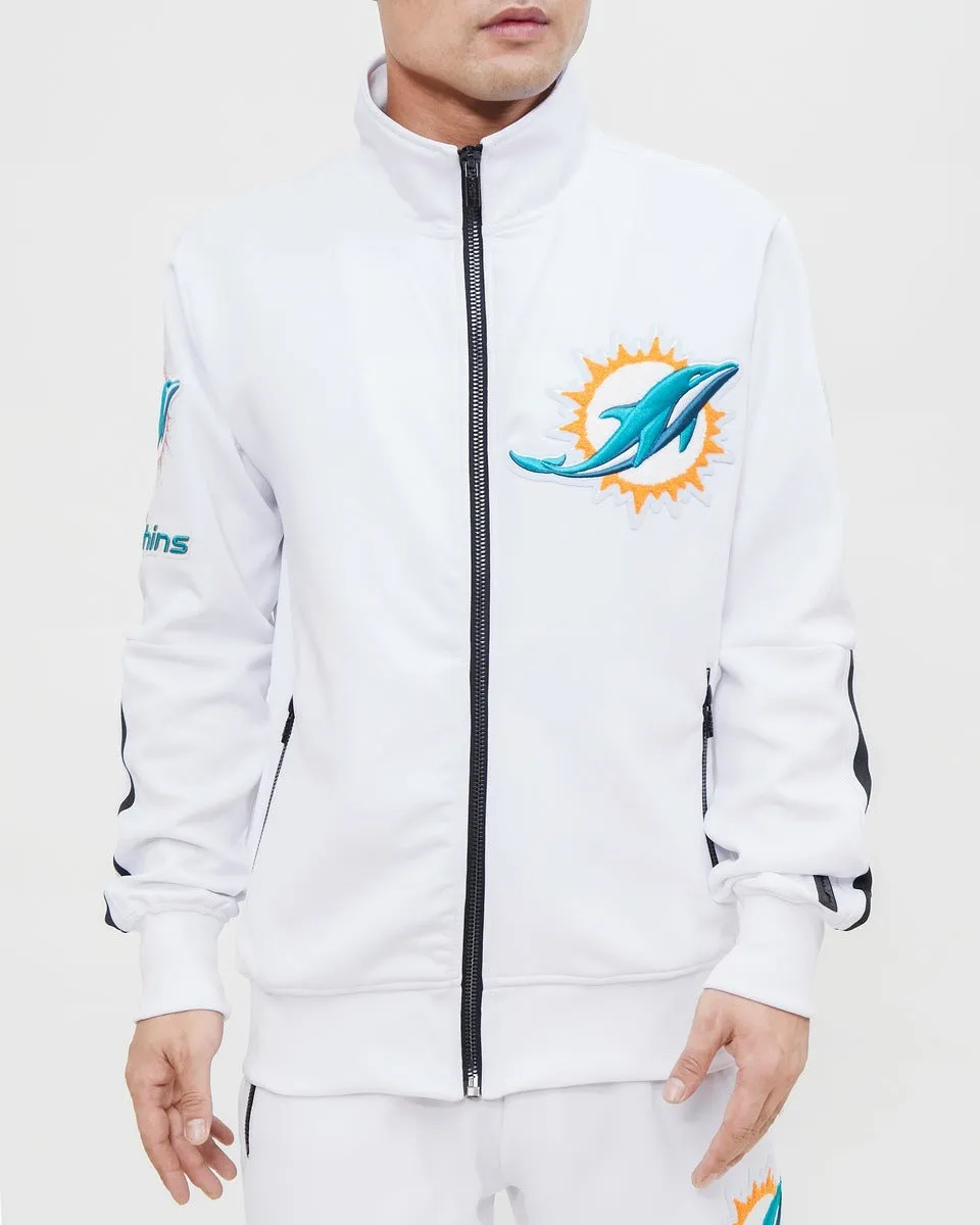 NFL MIAMI DOLPHINS PRO TEAM MEN'S TRACK JACKET (WHITE)