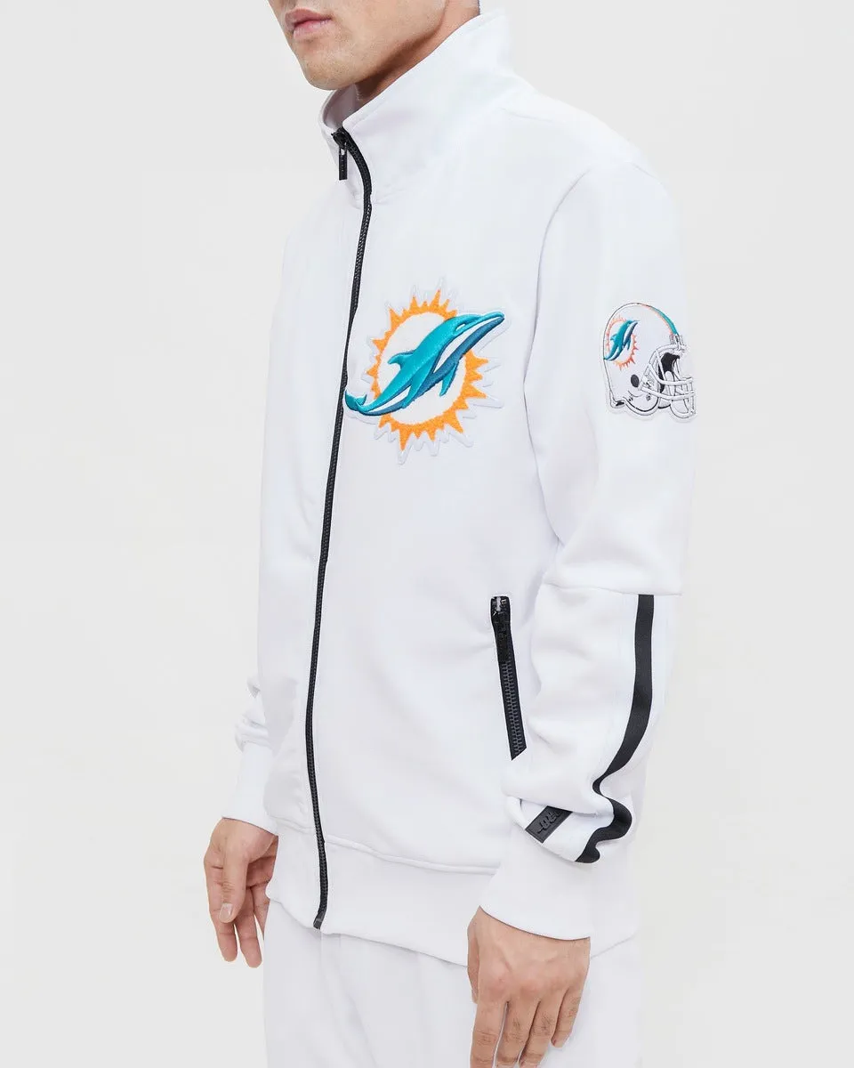 NFL MIAMI DOLPHINS PRO TEAM MEN'S TRACK JACKET (WHITE)