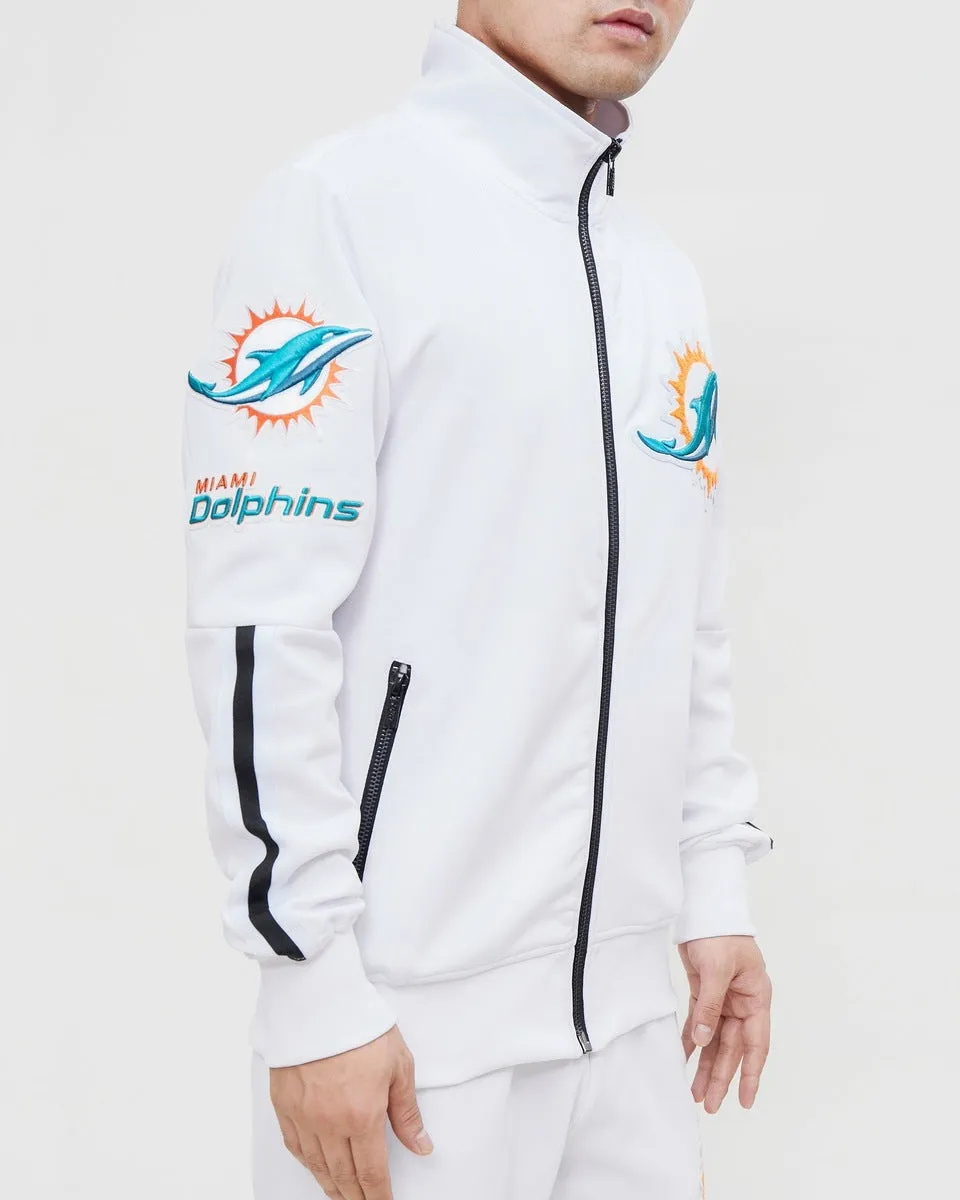 NFL MIAMI DOLPHINS PRO TEAM MEN'S TRACK JACKET (WHITE)