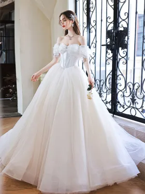 Off The Shoulder Ball Gown Princess Wedding Dress