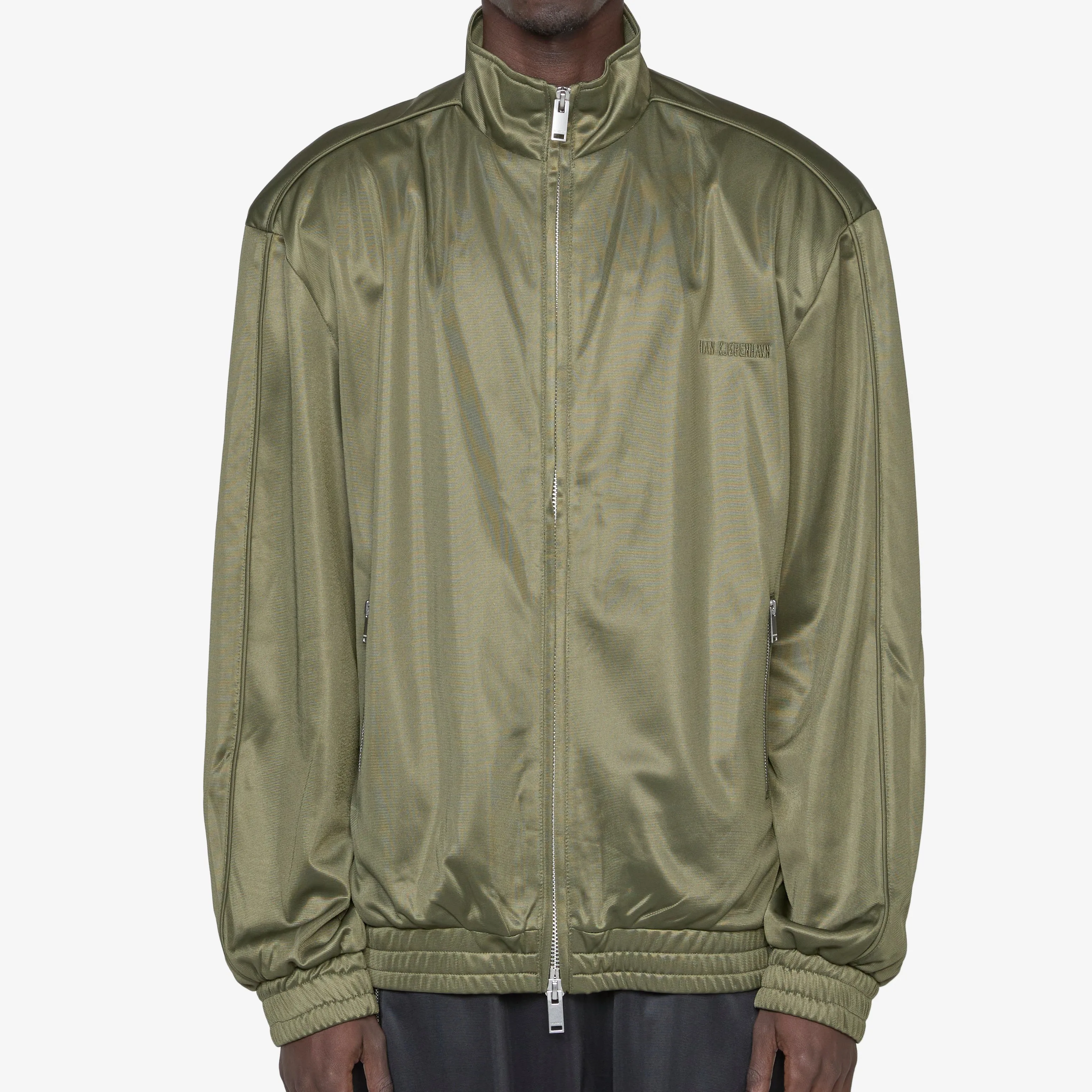 Oversized Track Jacket Dark Green