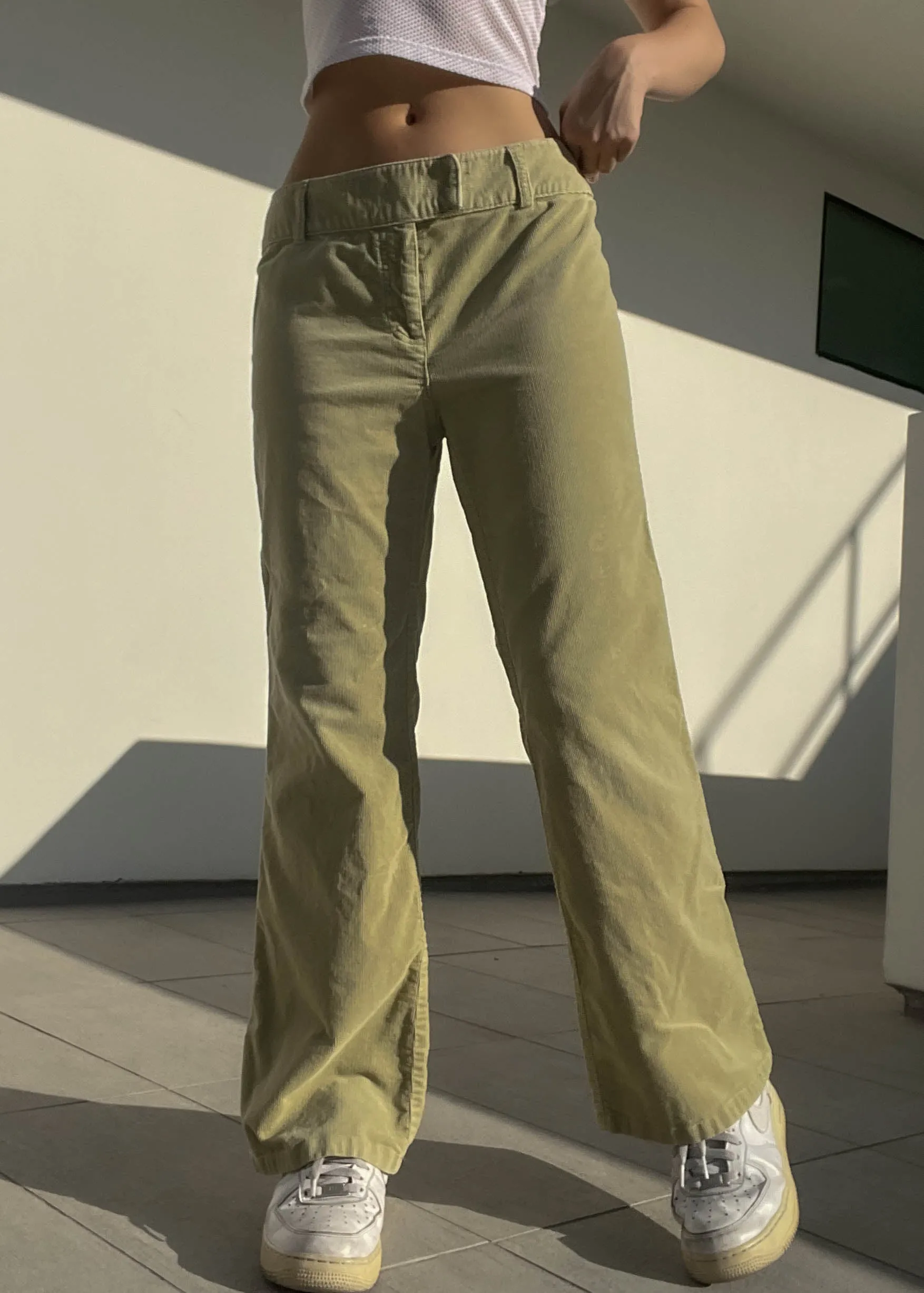 Pastel Green Corduroy Flares (34”)