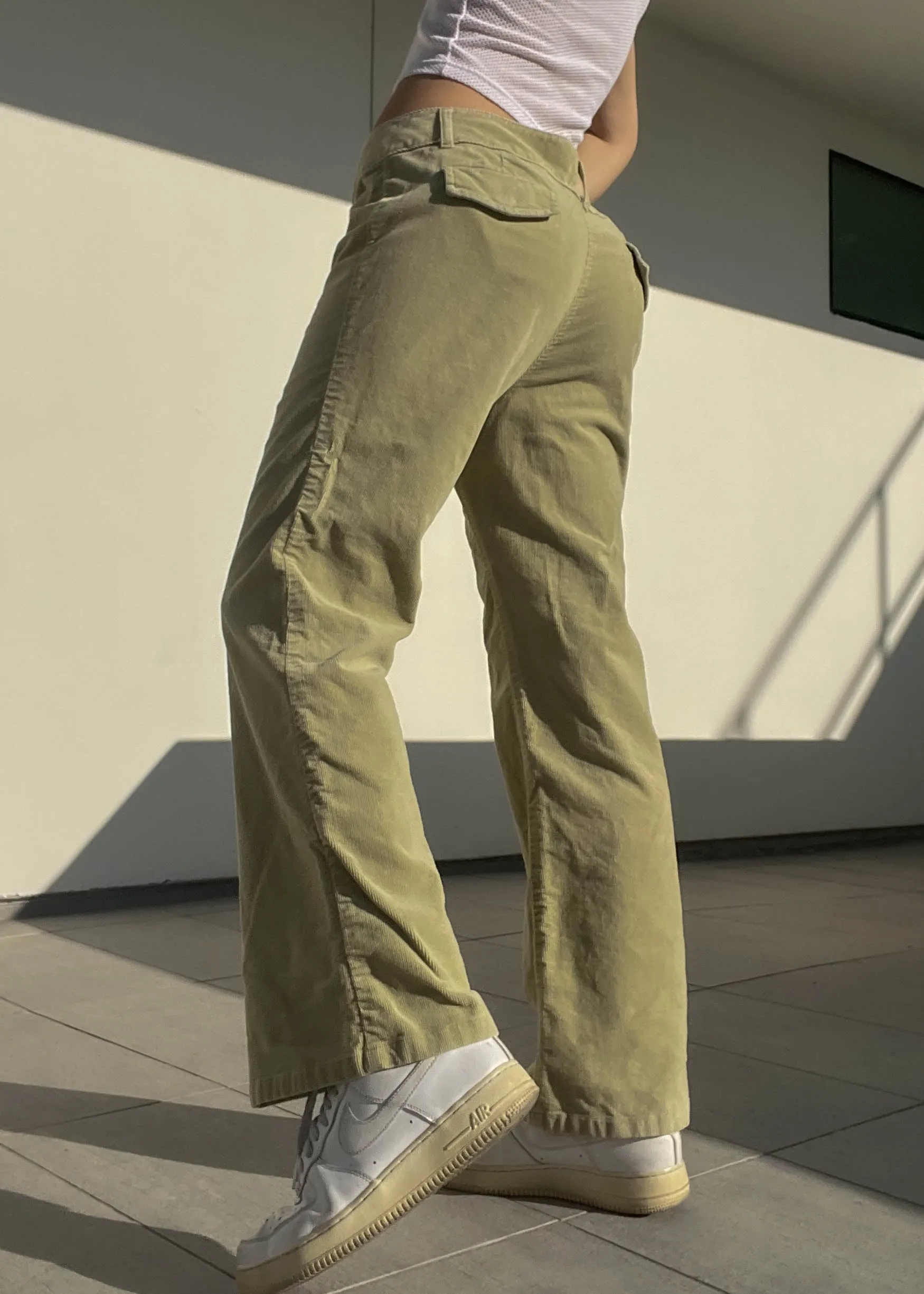 Pastel Green Corduroy Flares (34”)