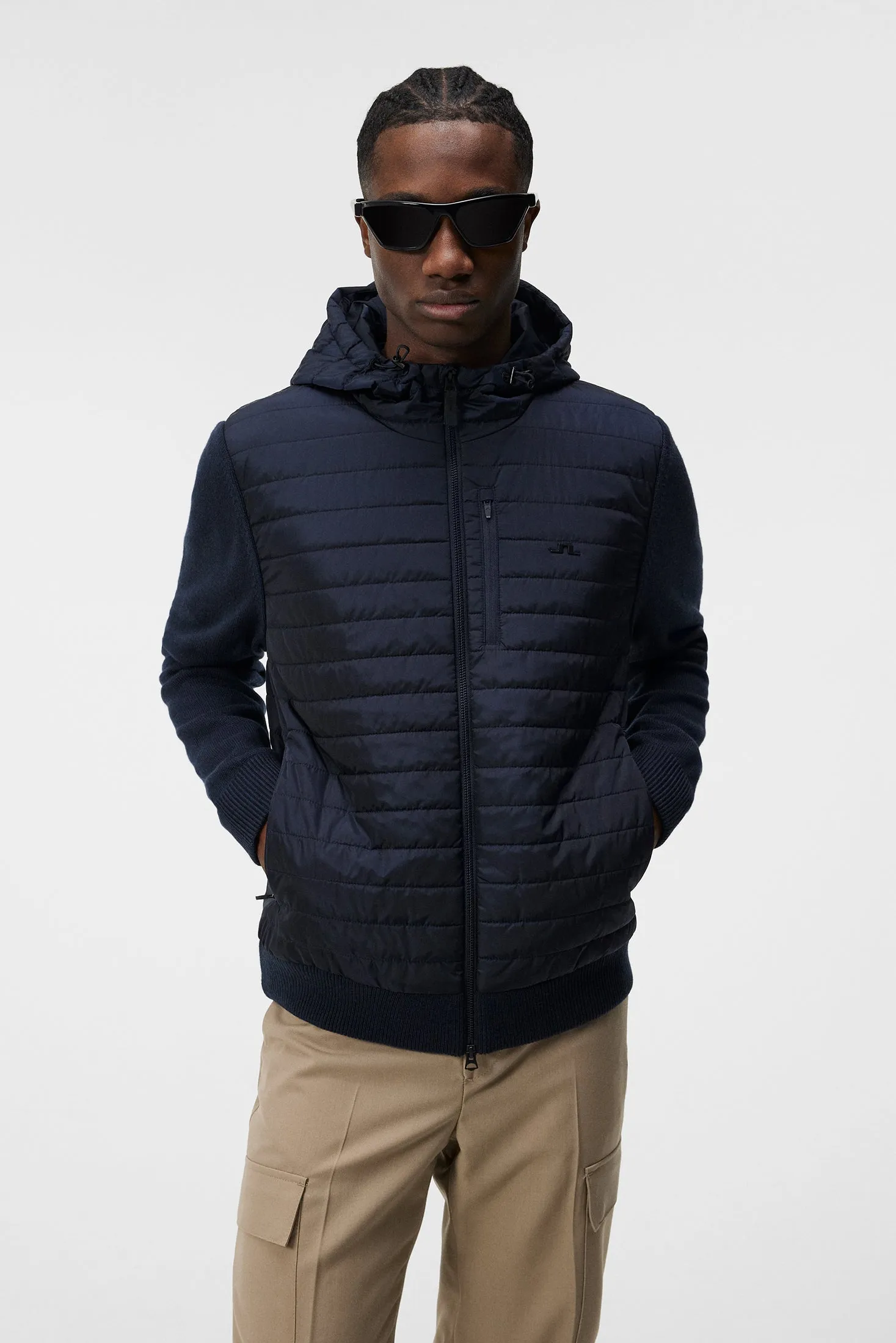 Pierre Knitted Hybrid Jacket / JL Navy