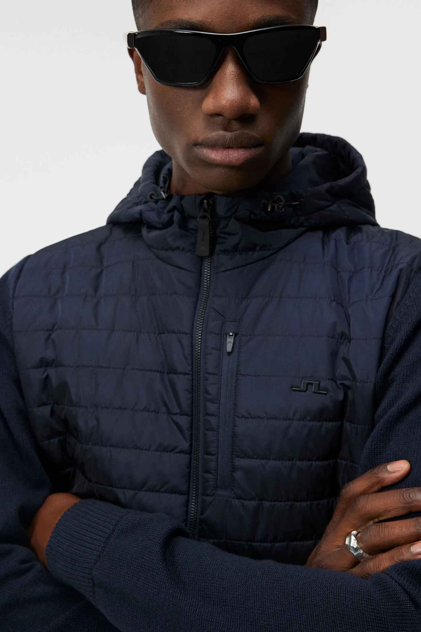 Pierre Knitted Hybrid Jacket / JL Navy