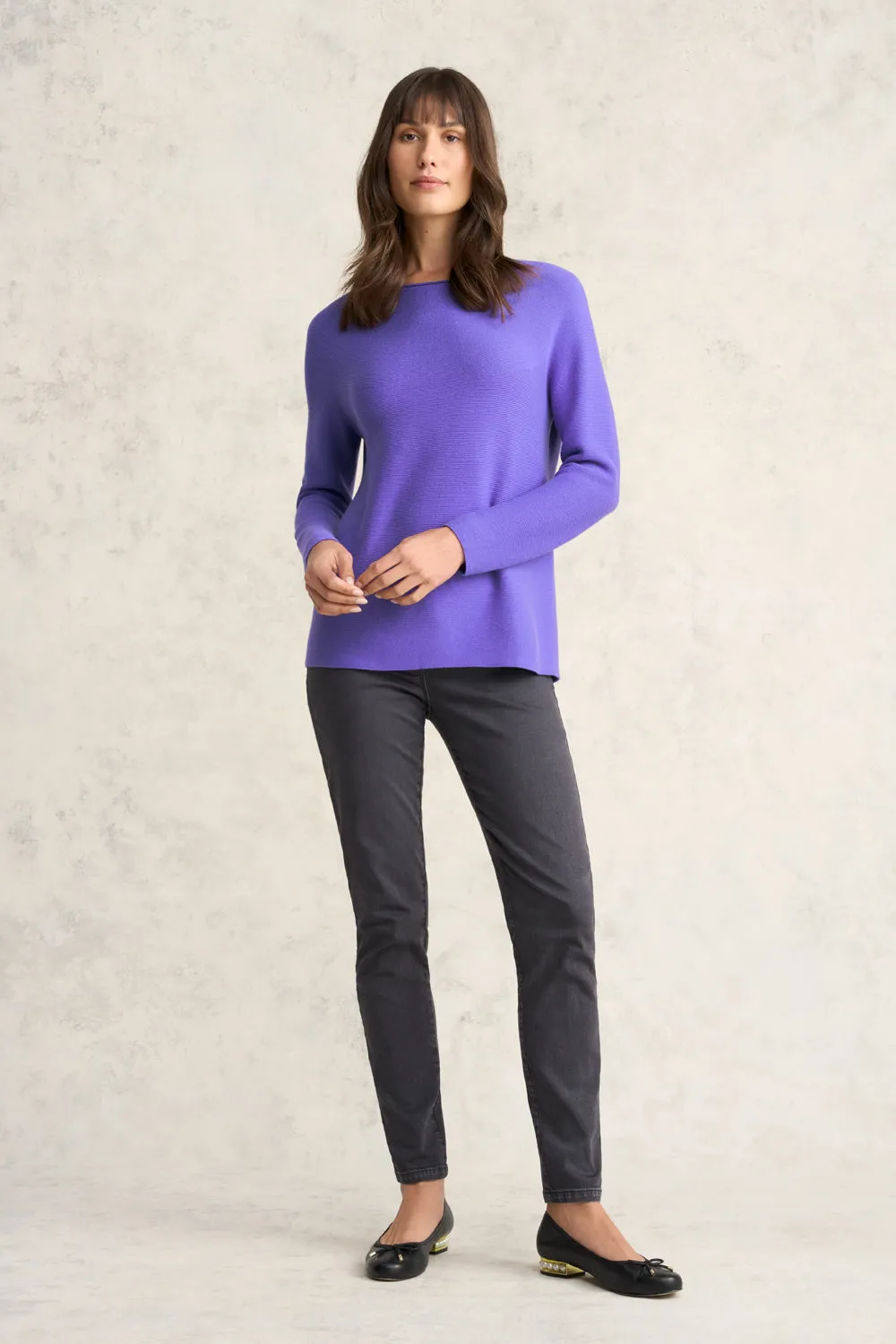 Purl Cotton Jumper - Purple Iris