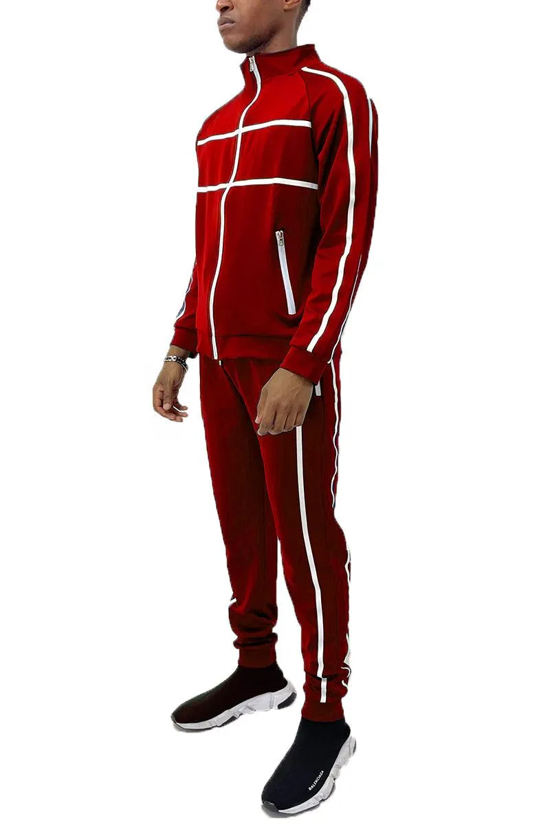 Red Jordan Tape Track Jacket Jogger Set