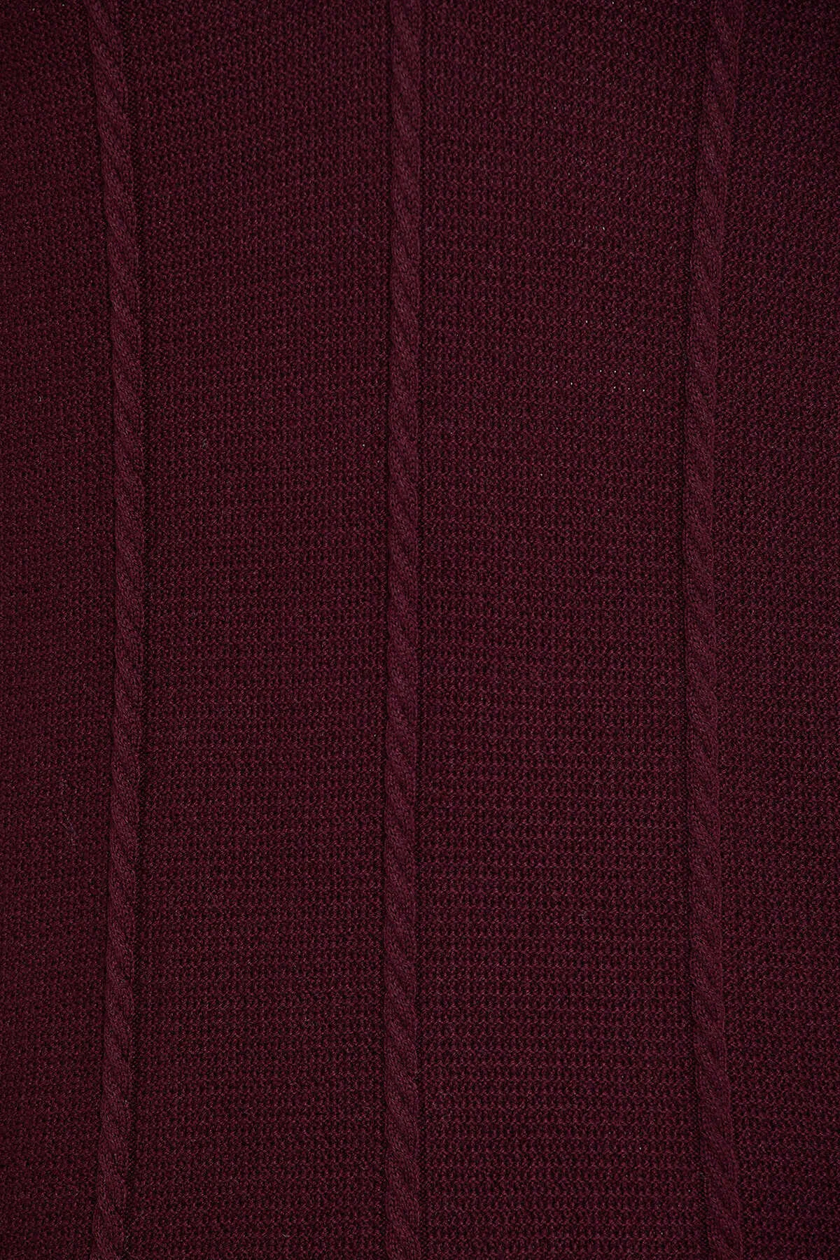 Regular Fit Cotton Blend Burgundy Polo Sweater