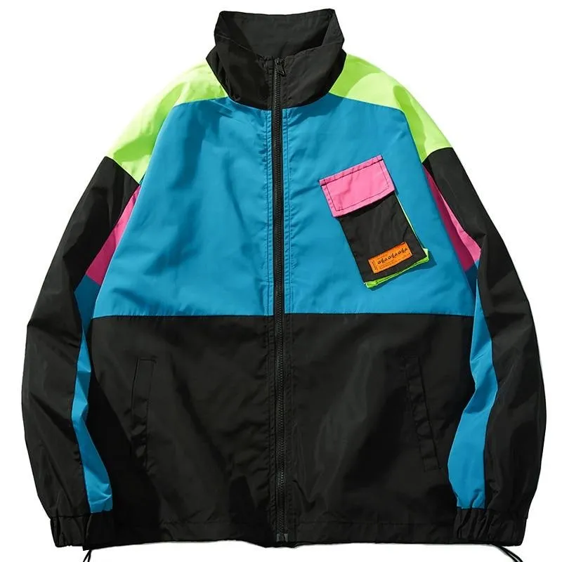 Retro Color Block Track Jacket