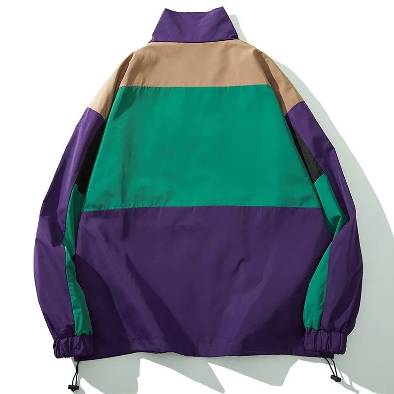 Retro Color Block Track Jacket