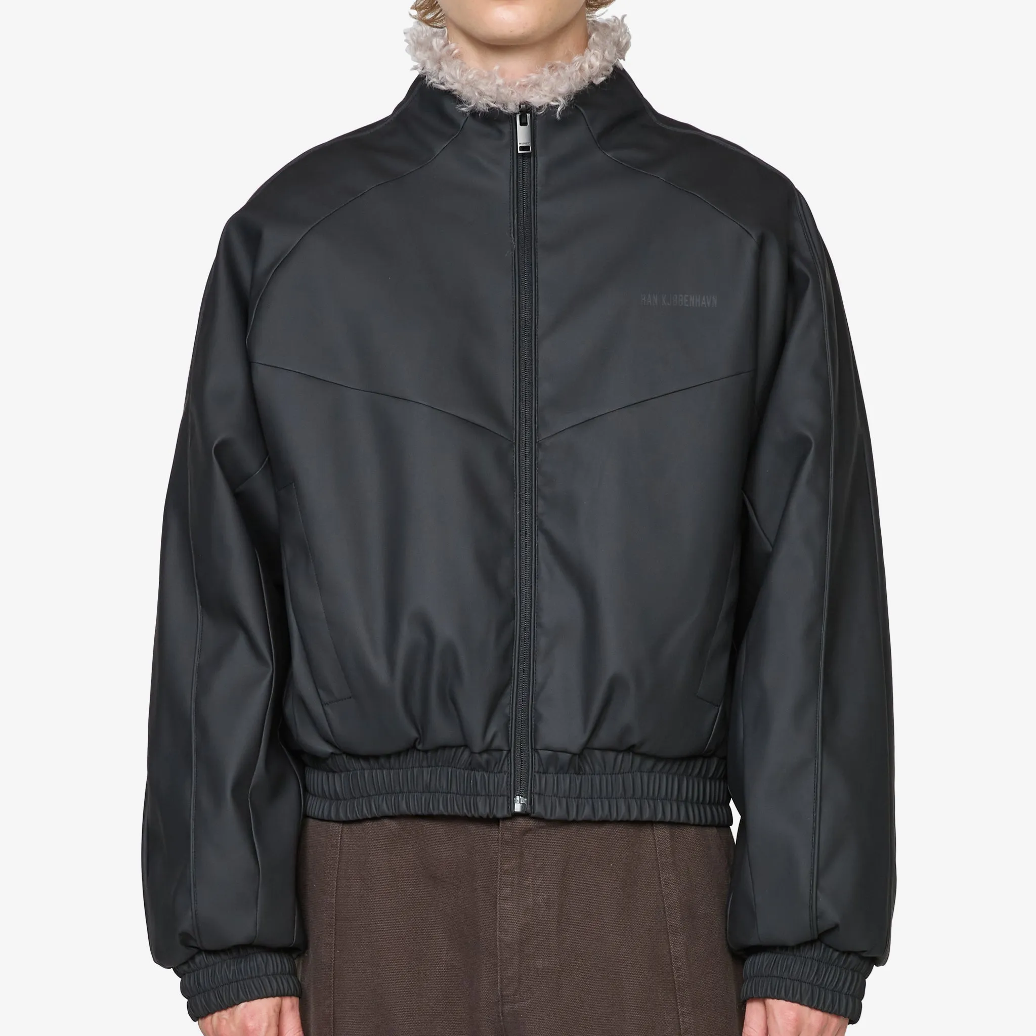 Rubber Oversized Track Jacket Black