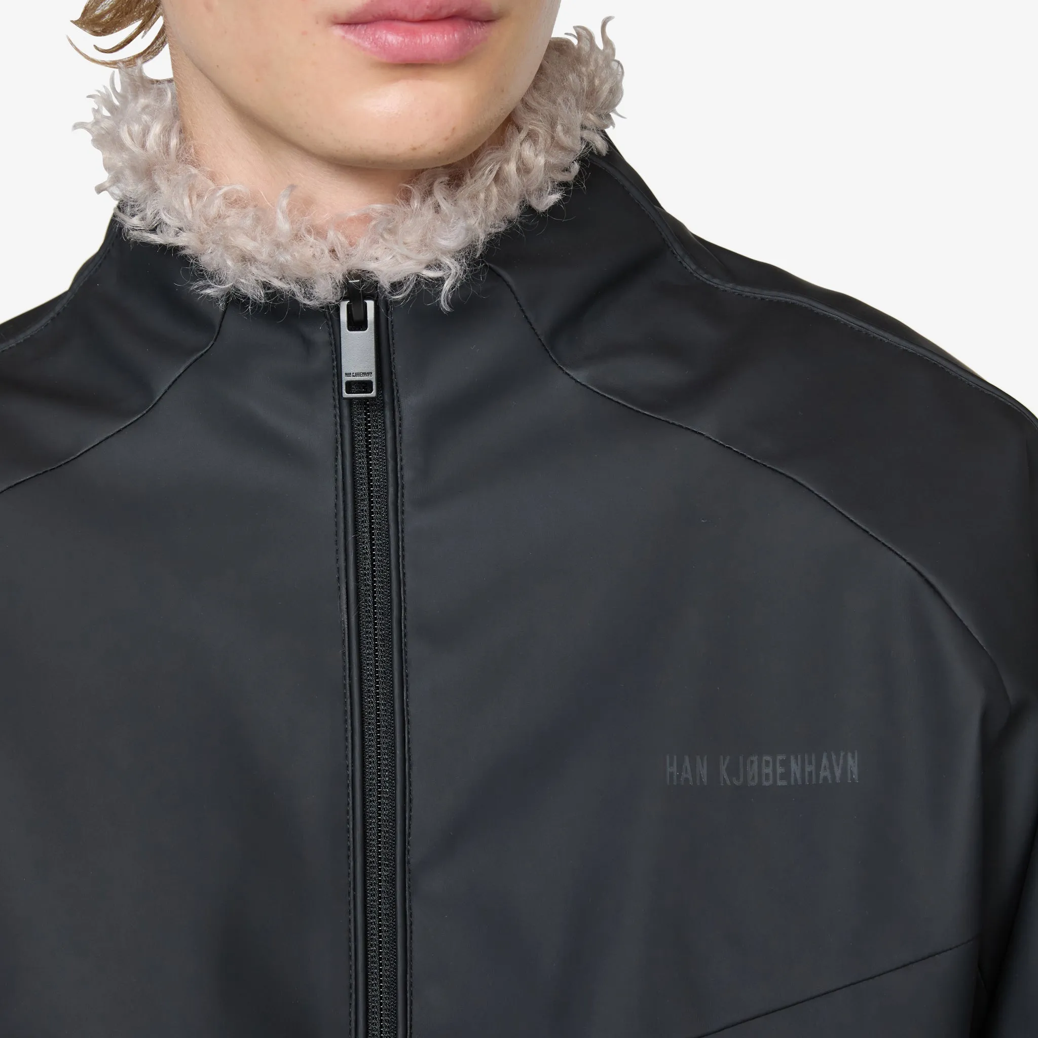 Rubber Oversized Track Jacket Black