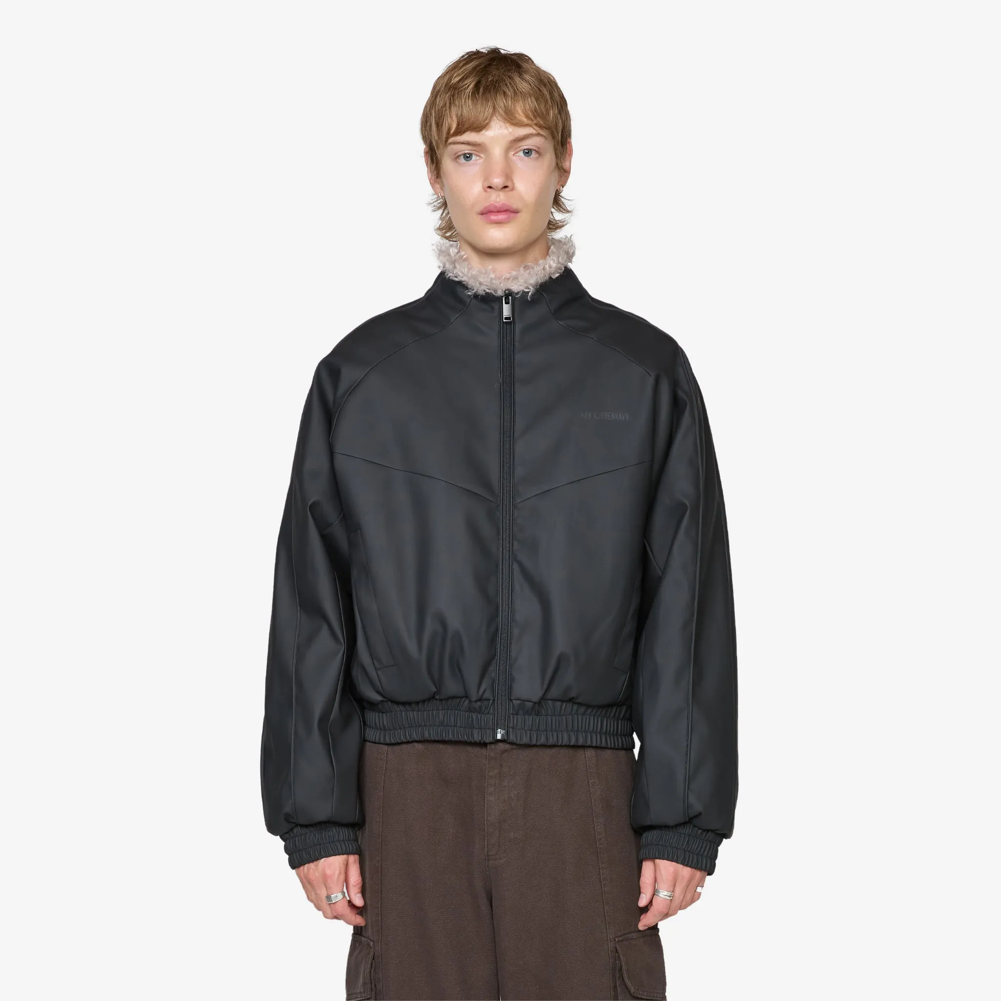 Rubber Oversized Track Jacket Black