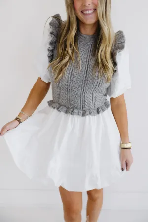 Sam Mini Dress - Heather Grey