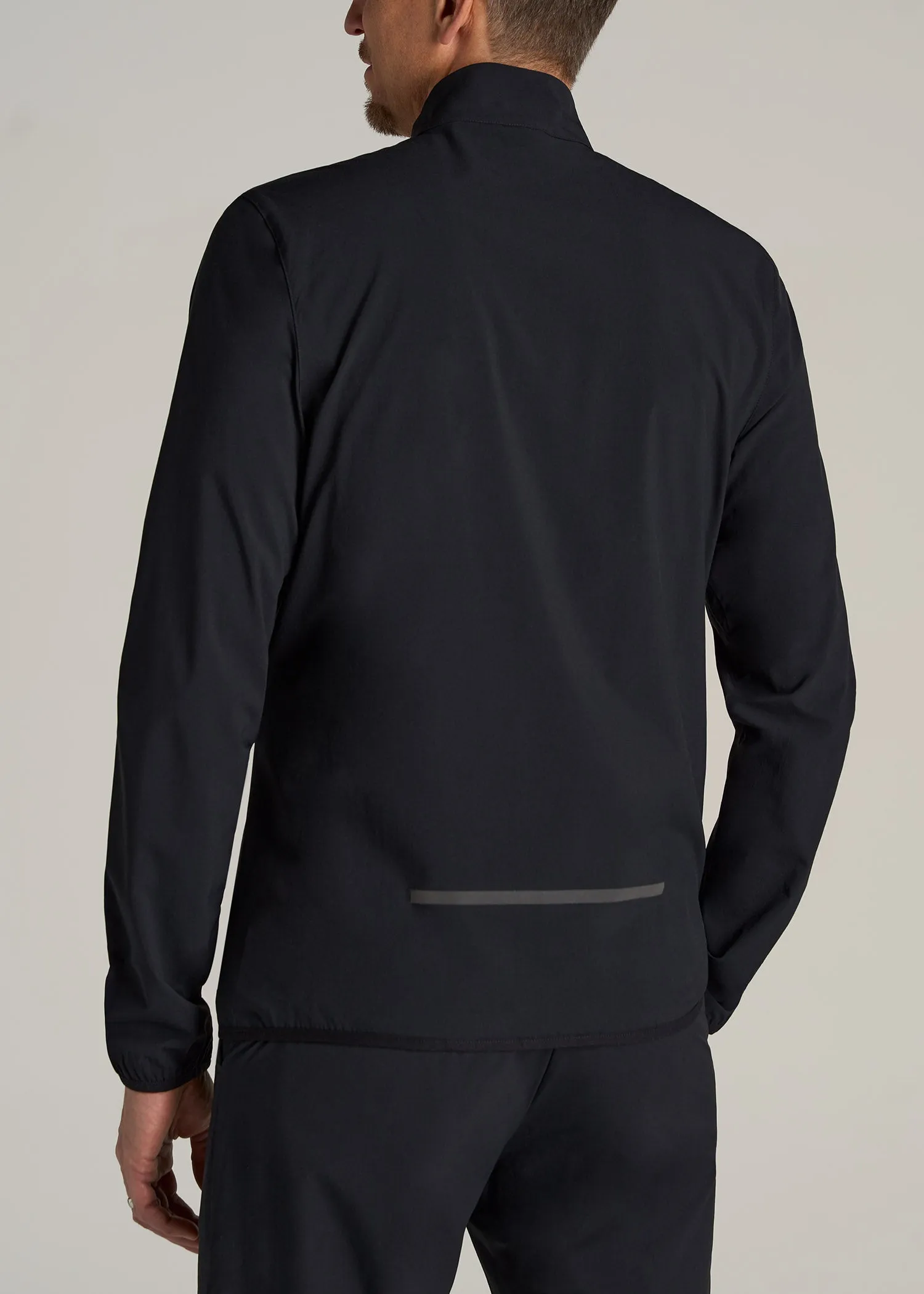 Tall Men's Softshell Jacket for Outdoor Training in Black