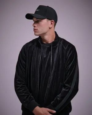 Tenore Velour Track Suit Jacket - BLACK